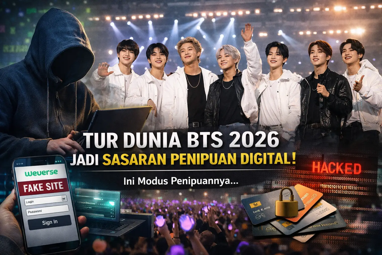 Read more about the article Tur Dunia BTS 2026 Jadi Sasaran Penipuan Digital, Begini Cara Kerjanya