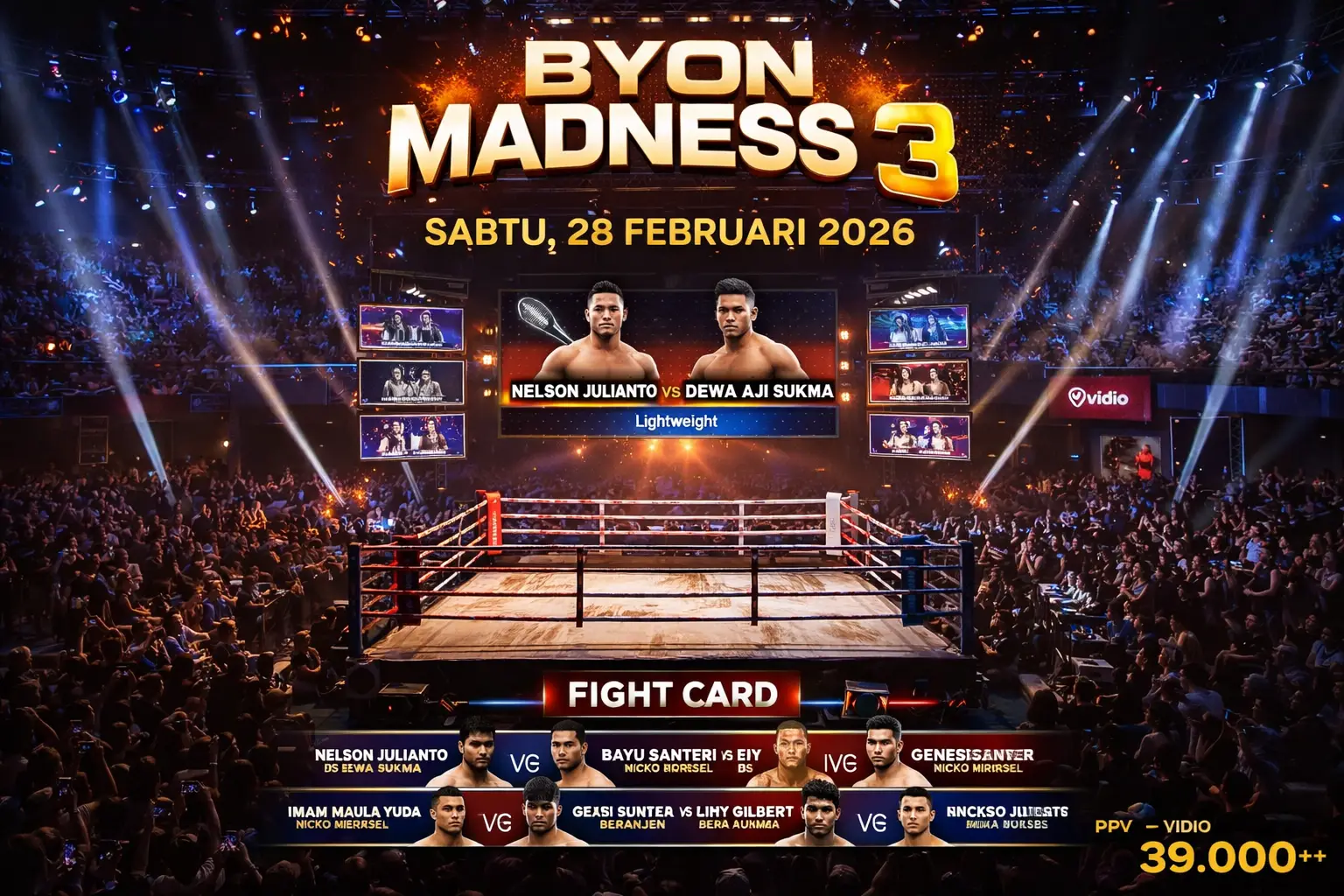 Read more about the article 🔥 Byon Madness 3 Siap Mengguncang Jakarta, Ini Jadwal dan Daftar Fight Card Lengkapnya