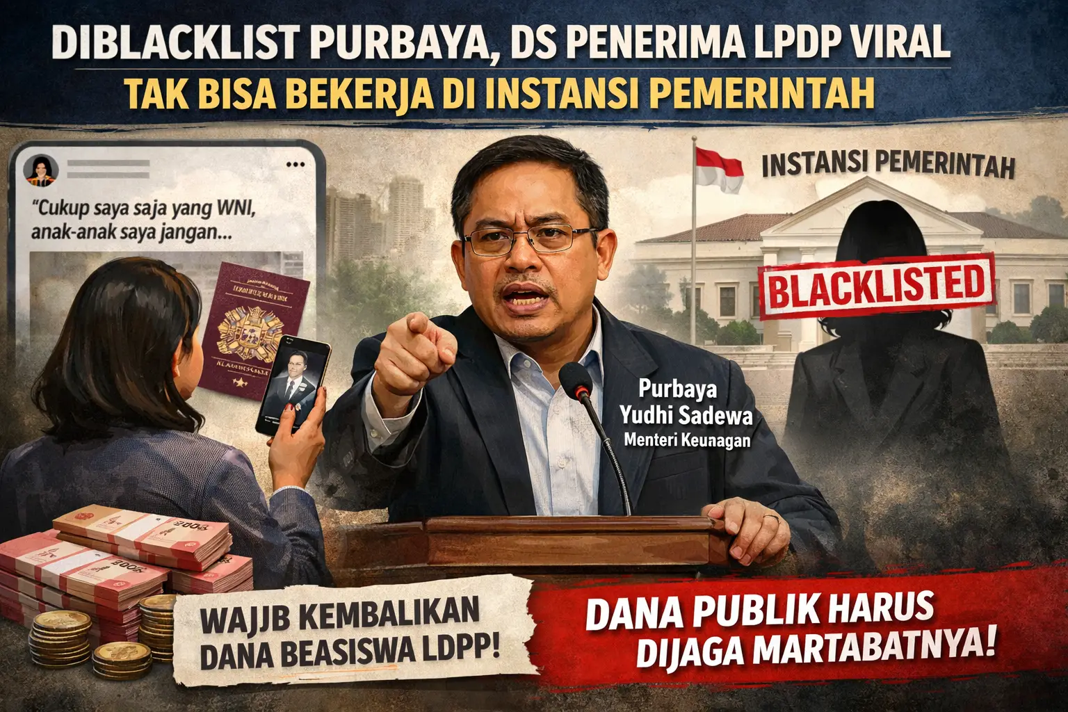Read more about the article Diblacklist Purbaya, DS Penerima LPDP Viral Tak Bisa Bekerja di Instansi Pemerintah
