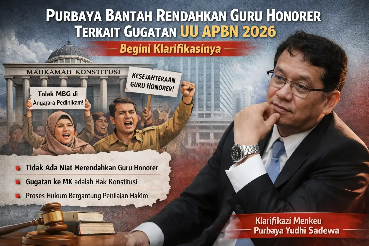 Read more about the article Purbaya Bantah Rendahkan Guru Honorer Terkait Gugatan UU APBN 2026, Begini Klarifikasinya