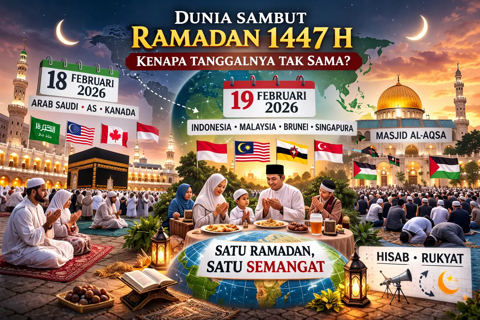 Read more about the article Dunia Sambut Ramadan 1447 H, Mengapa Tanggal Mulainya Berbeda?